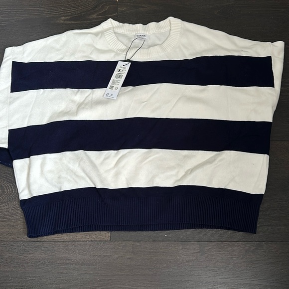 GARAGE SWEATER. BLUE AND WHITE STRIPES. SIZE XS. - Picture 1 of 4